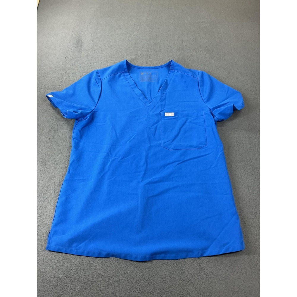FIGS Shirt Womens M Blue Catarina Technical Collection V-Neck Tunic Top